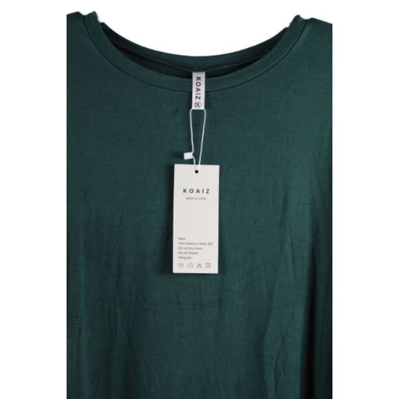 Koaiz Green Women's Tunic Top Blouse Short Sleeve Pullover Size 2XL 028 - Picture 4 of 6